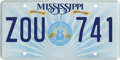 MS license plate ZOU741