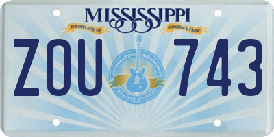 MS license plate ZOU743