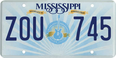 MS license plate ZOU745
