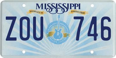 MS license plate ZOU746