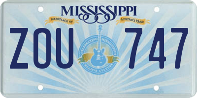 MS license plate ZOU747