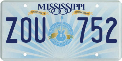 MS license plate ZOU752