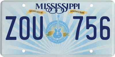 MS license plate ZOU756