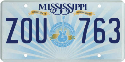 MS license plate ZOU763
