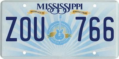 MS license plate ZOU766