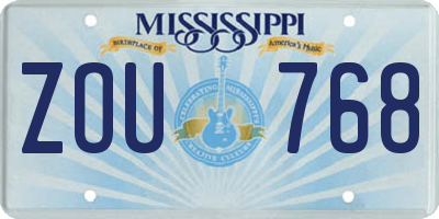 MS license plate ZOU768