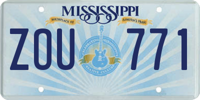 MS license plate ZOU771