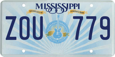 MS license plate ZOU779