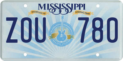 MS license plate ZOU780