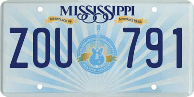 MS license plate ZOU791