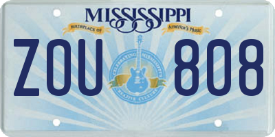 MS license plate ZOU808
