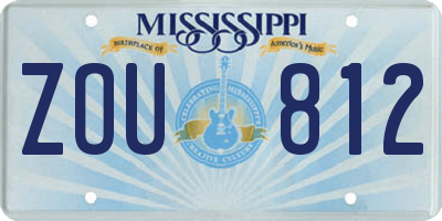 MS license plate ZOU812