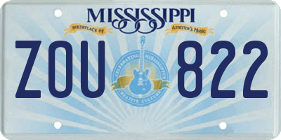 MS license plate ZOU822