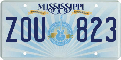 MS license plate ZOU823