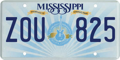 MS license plate ZOU825