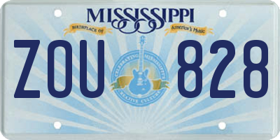MS license plate ZOU828
