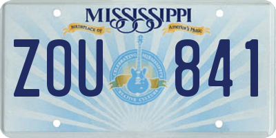 MS license plate ZOU841