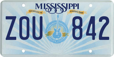 MS license plate ZOU842
