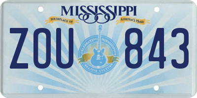 MS license plate ZOU843