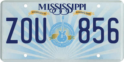 MS license plate ZOU856