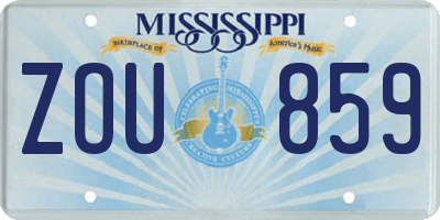 MS license plate ZOU859