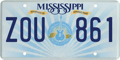 MS license plate ZOU861