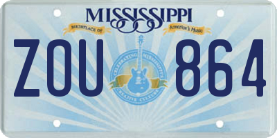 MS license plate ZOU864