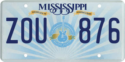 MS license plate ZOU876