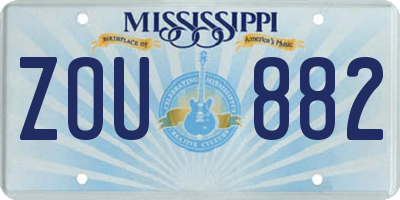 MS license plate ZOU882