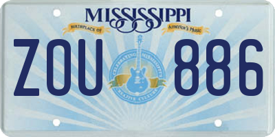 MS license plate ZOU886