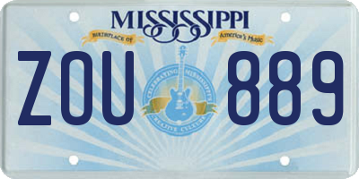 MS license plate ZOU889