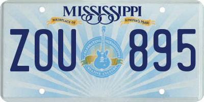 MS license plate ZOU895