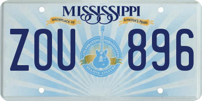 MS license plate ZOU896