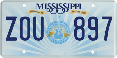 MS license plate ZOU897