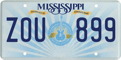 MS license plate ZOU899