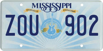 MS license plate ZOU902