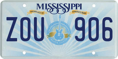 MS license plate ZOU906