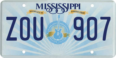 MS license plate ZOU907