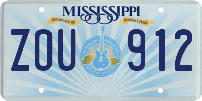 MS license plate ZOU912