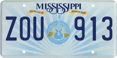 MS license plate ZOU913