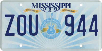MS license plate ZOU944