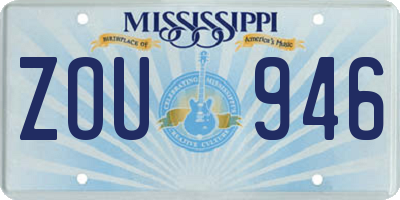 MS license plate ZOU946