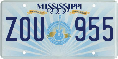 MS license plate ZOU955