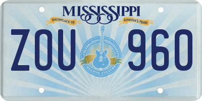 MS license plate ZOU960