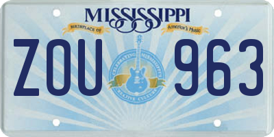 MS license plate ZOU963