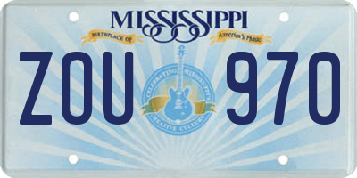 MS license plate ZOU970