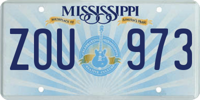 MS license plate ZOU973