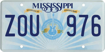 MS license plate ZOU976