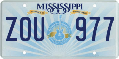 MS license plate ZOU977