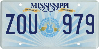 MS license plate ZOU979